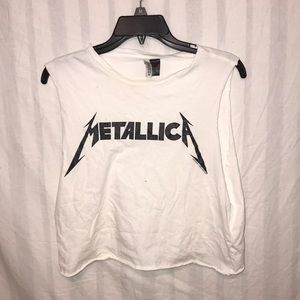 metallica crop top - size small